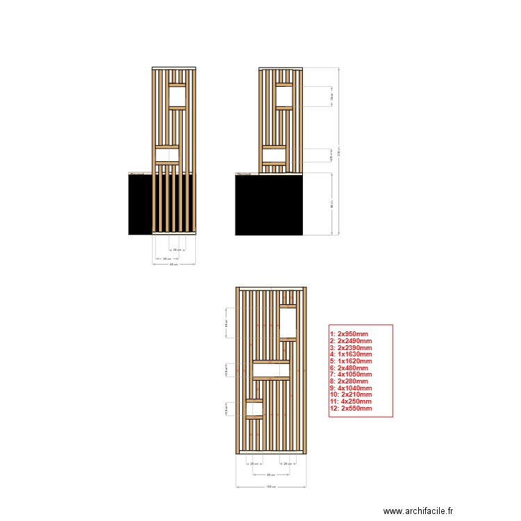 claustra 3. Plan de 0 pièce et 0 m2