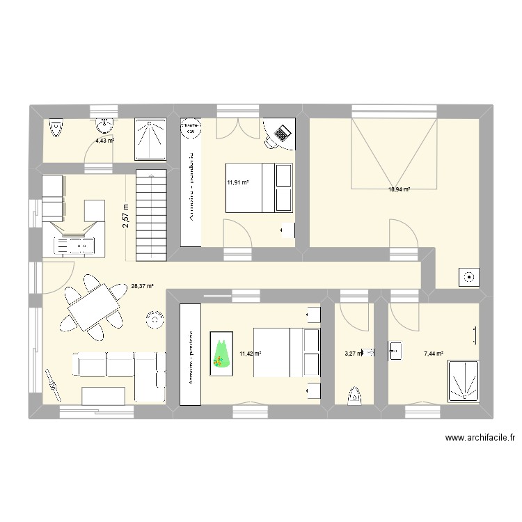 plan 03 09 25. Plan de 7 pièces et 86 m2