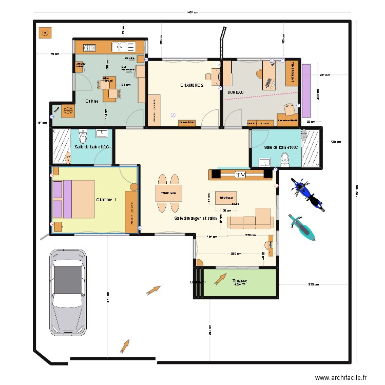 maison sattahip. Plan de 10 pièces et 101 m2