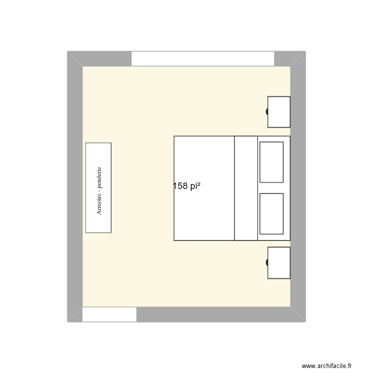Chambre. Plan de 1 pièce et 15 m2
