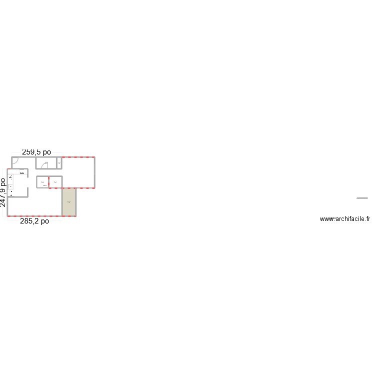 Appartement2. Plan de 6 pièces et 77 m2