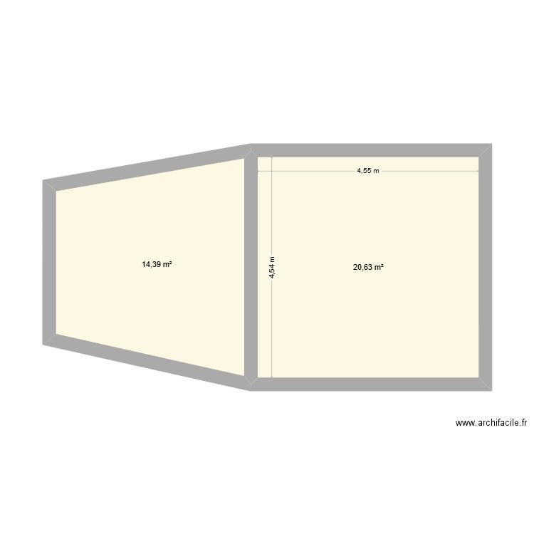 Abris de jardin. Plan de 2 pièces et 35 m2