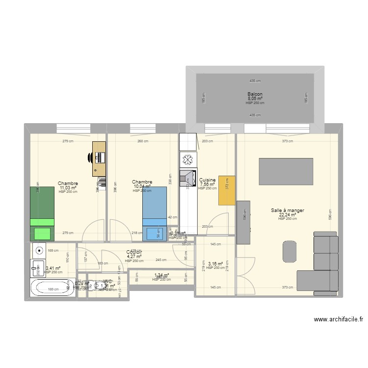 Appartement Oberhoffen avec plan. Plan de 12 pièces et 73 m2