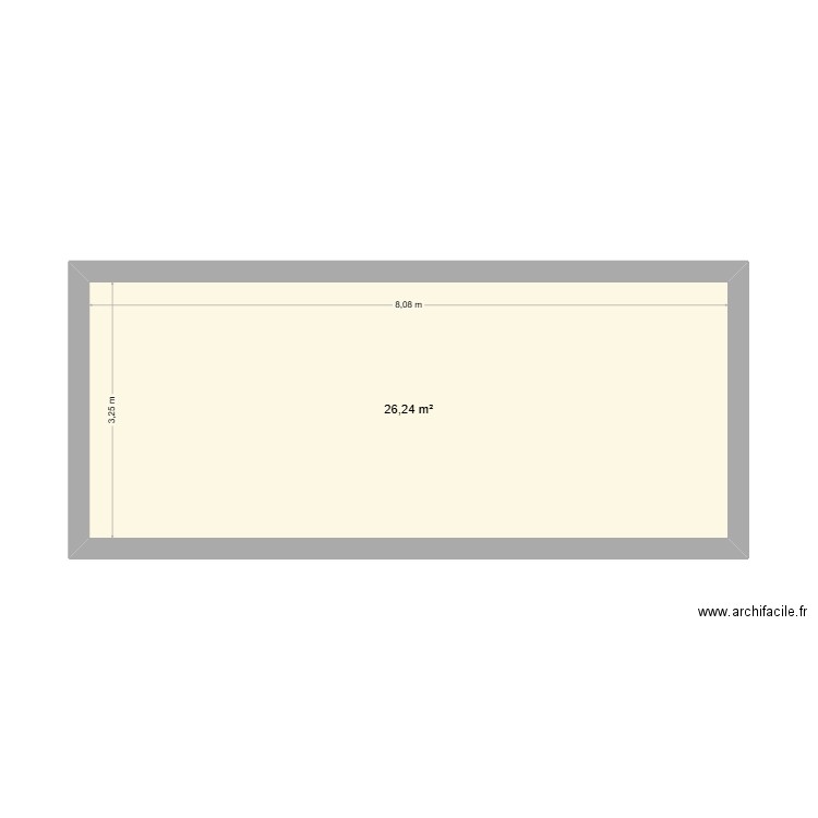 test 1. Plan de 1 pièce et 26 m2