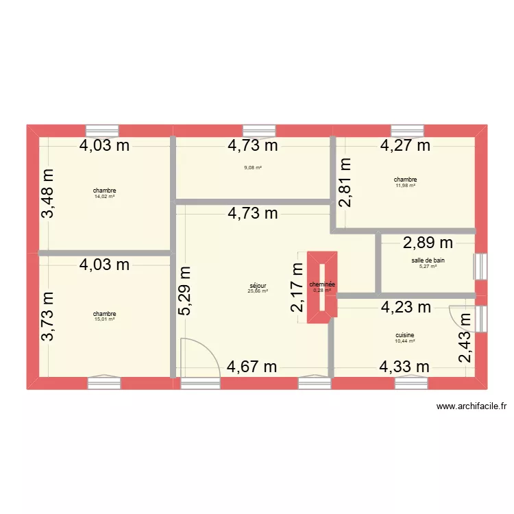 bétourné initial. Plan de 8 Pièces et 92 m² bétourné initial. Plan de 8 Pièces et 92 m²