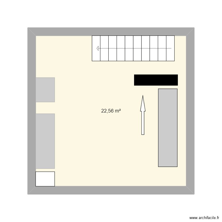 trava. Plan de 1 pièce et 23 m2