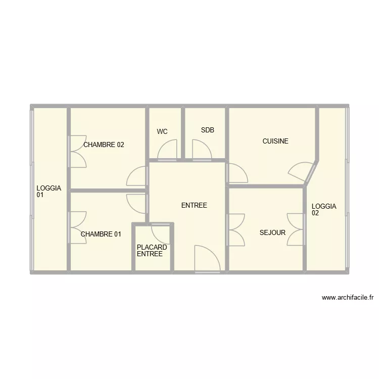 GUEZ NIMES 2 EME. Plan de 10  et 47 m²