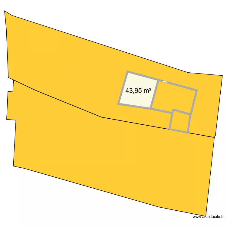 265 et 283 fontette. Plan de 1 pièce et 44 m² 265 et 283 fontette. Plan de 1 pièce et 44 m²