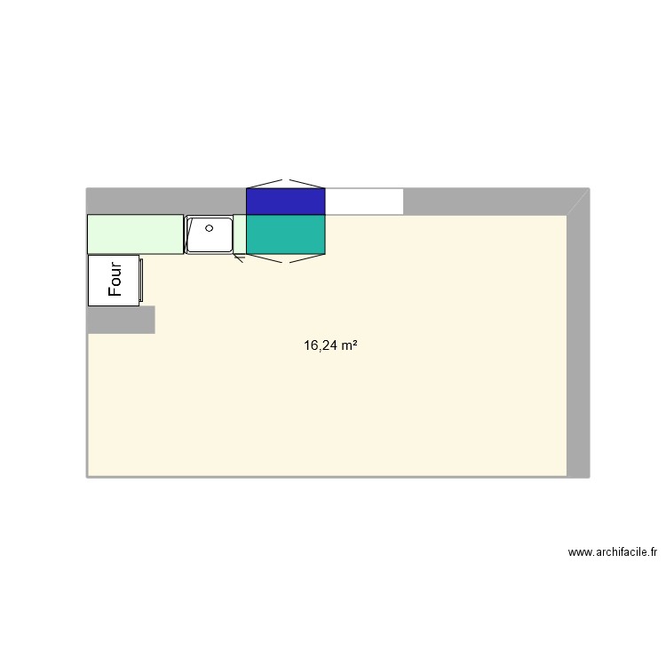 Cuisine HO1. Plan de 0 pièce et 0 m2