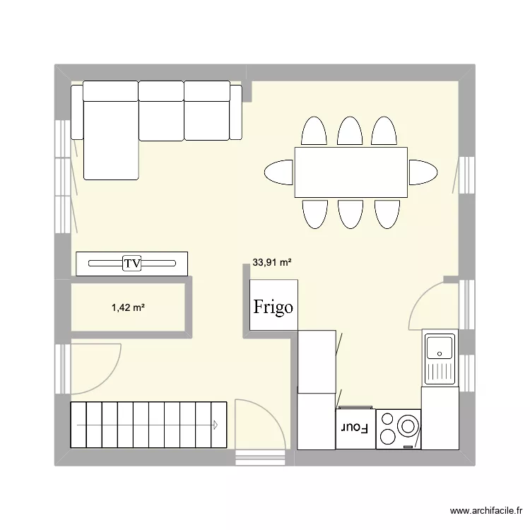 RDC 2. Plan de 2  et 35 m²