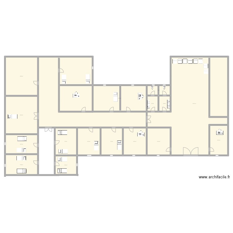 urgence. Plan de 17 pièces et 767 m2