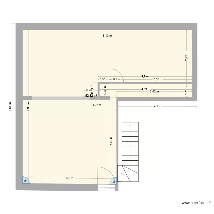 CORMONTREUIL. Plan de 1 et 52 m² CORMONTREUIL. Plan de 1 et 52 m²