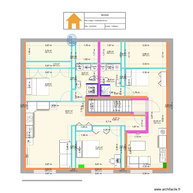 ETAGE 2.3. Plan de ETAGE 2.3. Plan de
