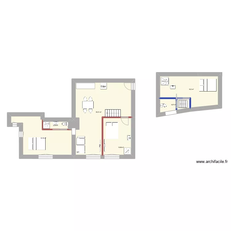 La Tour rose. Plan de 