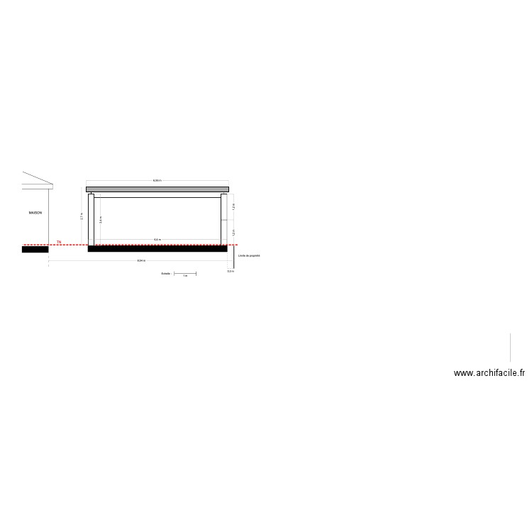 Plan en coupe. Plan de 0 pièce et 0 m2