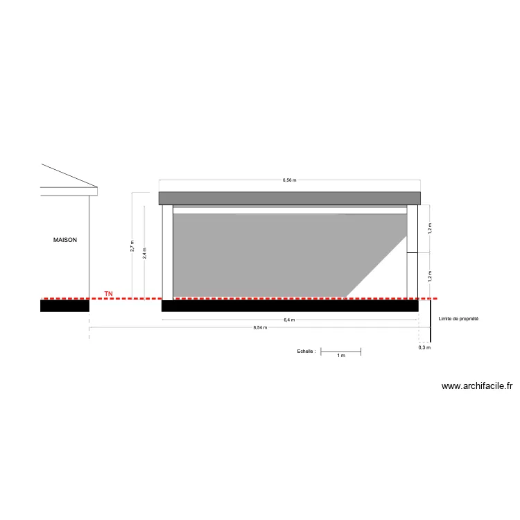 Plan en coupe. Plan de 