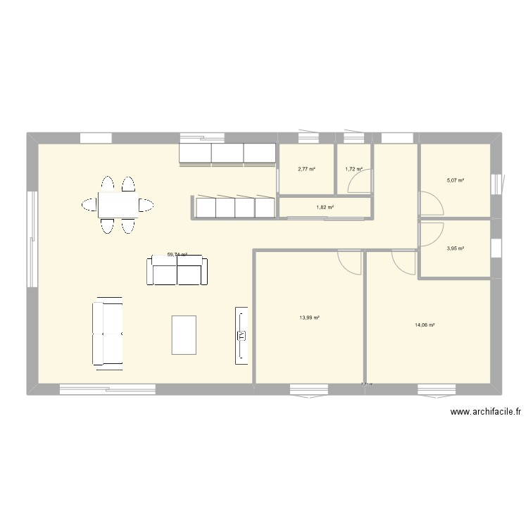 PLAN RDC SEYID. Plan de 8 pièces et 103 m2