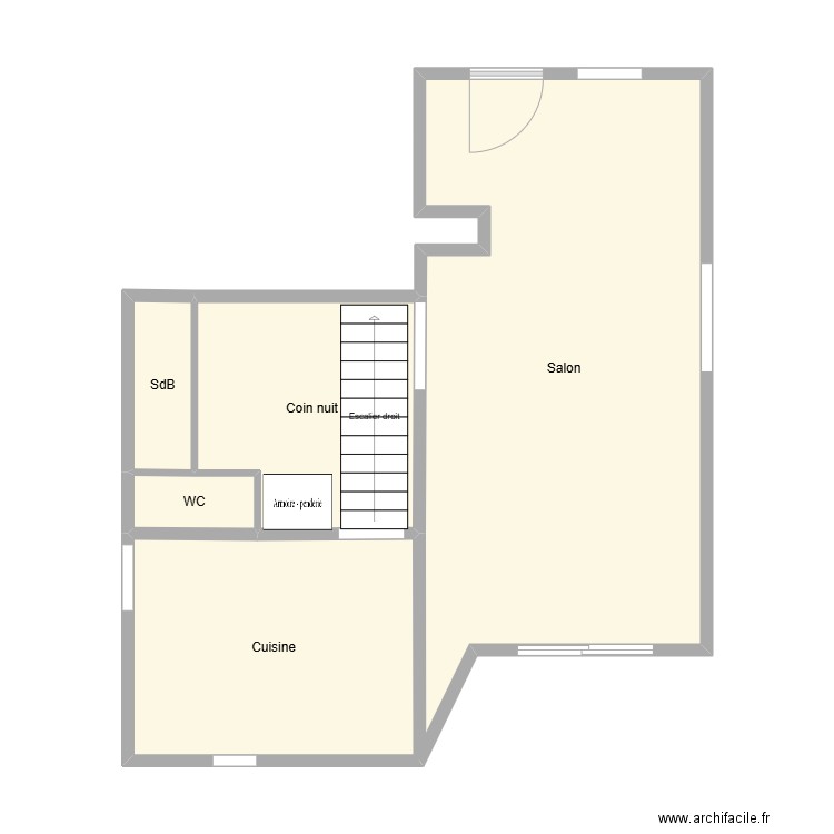 RdC peinture. Plan de 5 pièces et 51 m2