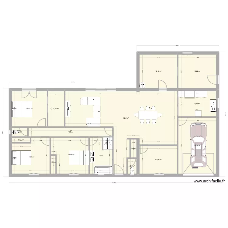futur maison. Plan de 17  et 179 m²