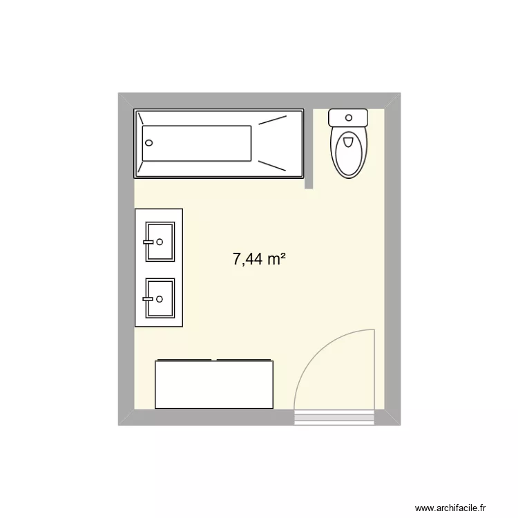 SDB. Plan de 1 et 7 m² SDB. Plan de 1 et 7 m²