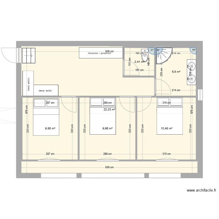 plan 7 etage. Plan de 7 pièces et 164 m2