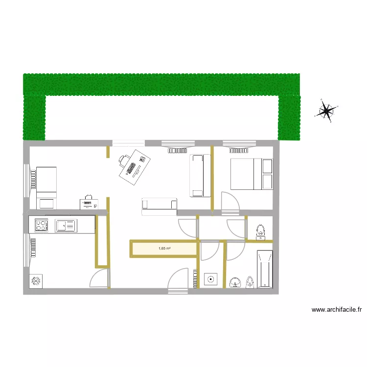 MANSARD. Plan de 1  et 2 m²