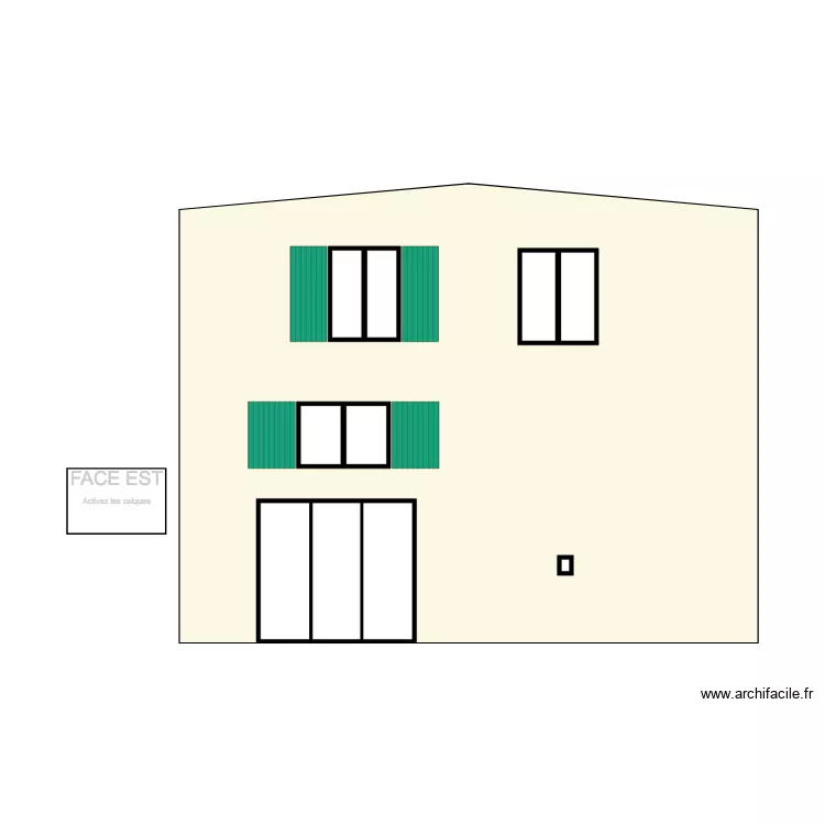 FACE EST MAISON (Pierre apparente). Plan de 