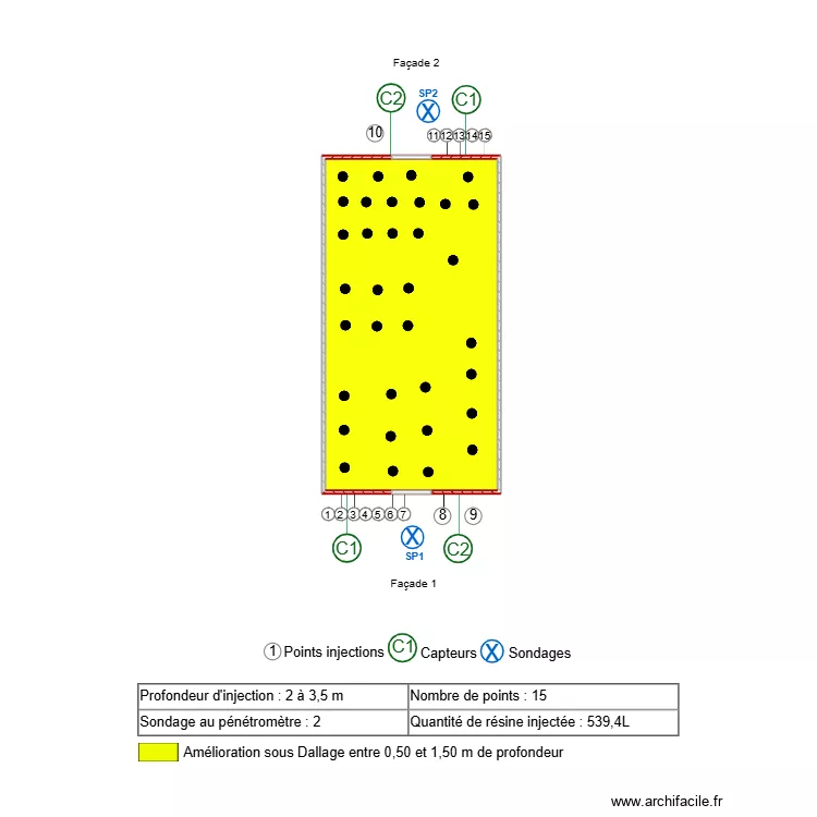 FRANCILLARD. Plan de 1  et 18 m²