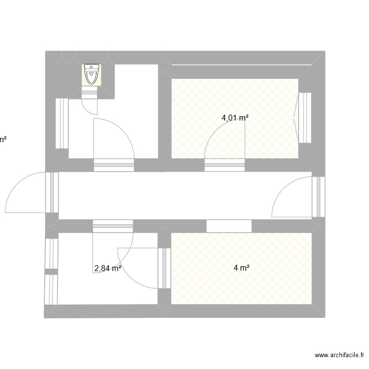 Institut. Plan de 4 pièces et 11 m2