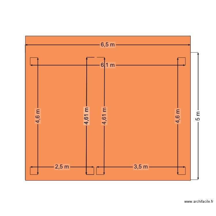 Garage Hubert  -  Projet 1. Plan de 1 pièce et 28 m2
