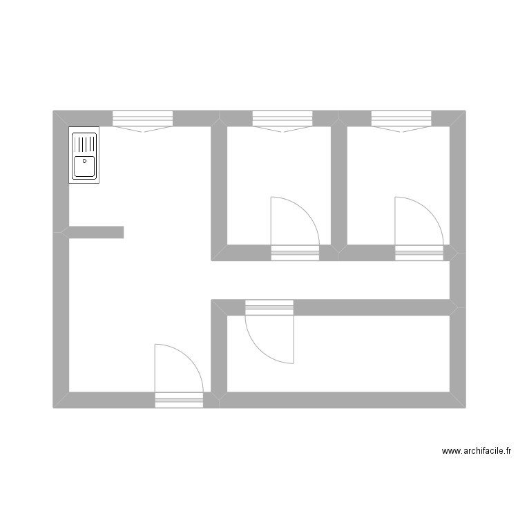 salengro. Plan de 4 pièces et 24 m2