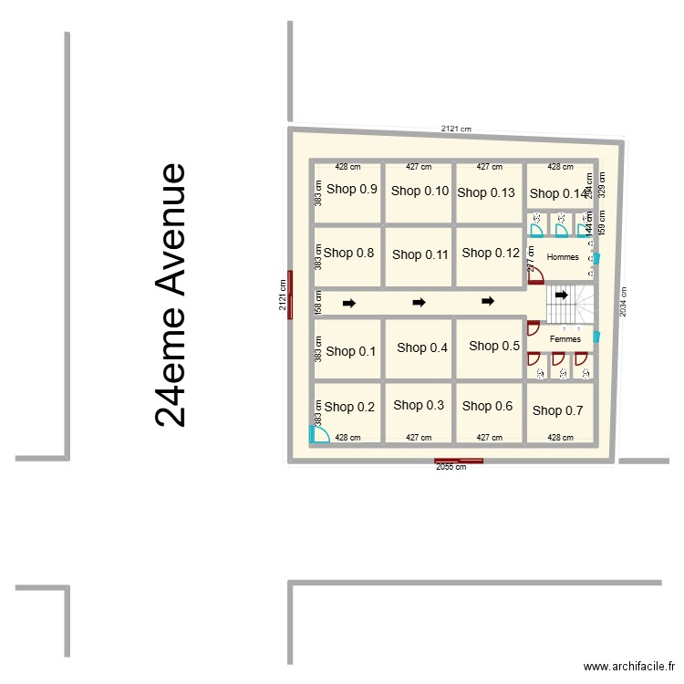 Yannick buyenzi rez de chaussee1820. Plan de 24 pièces et 701 m2