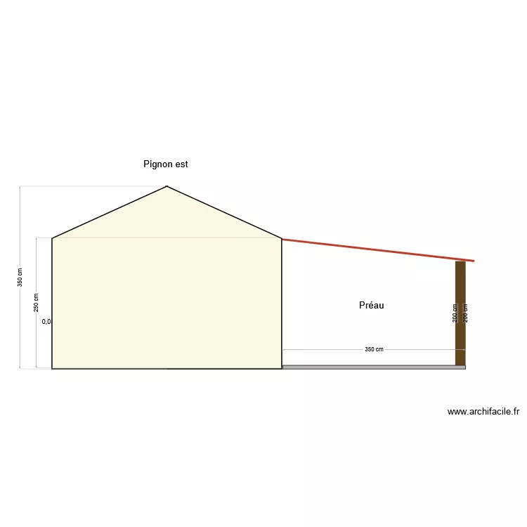 plan local p&eacute;tanque pignon est. Plan de 2 pièces et 69 m²