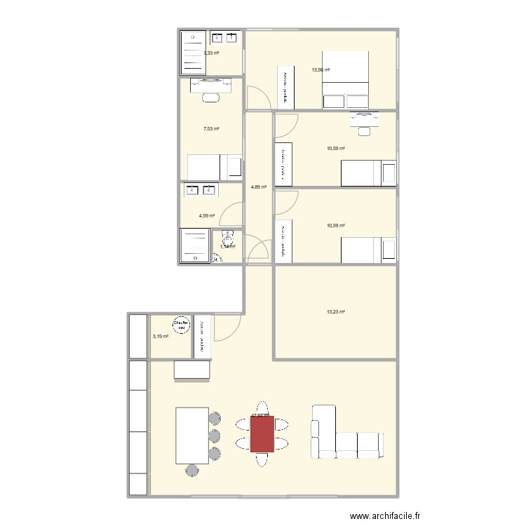 dfsdf. Plan de 11 pièces et 121 m2