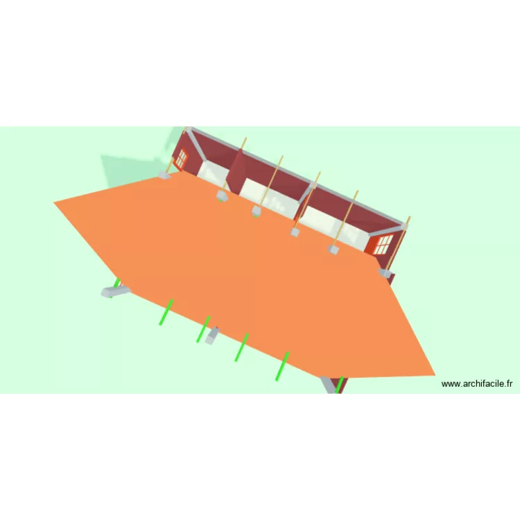 chambre salon. Plan de 5  et 35 m²