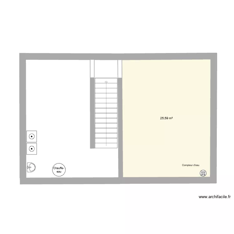 luma derme sous-sol. Plan de 1 Pièce et 26 m² luma derme sous-sol. Plan de 1 Pièce et 26 m²