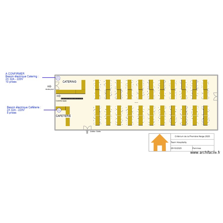 Team Hospitality 25 - Femmes V2. Plan de 1 pièce et 302 m2