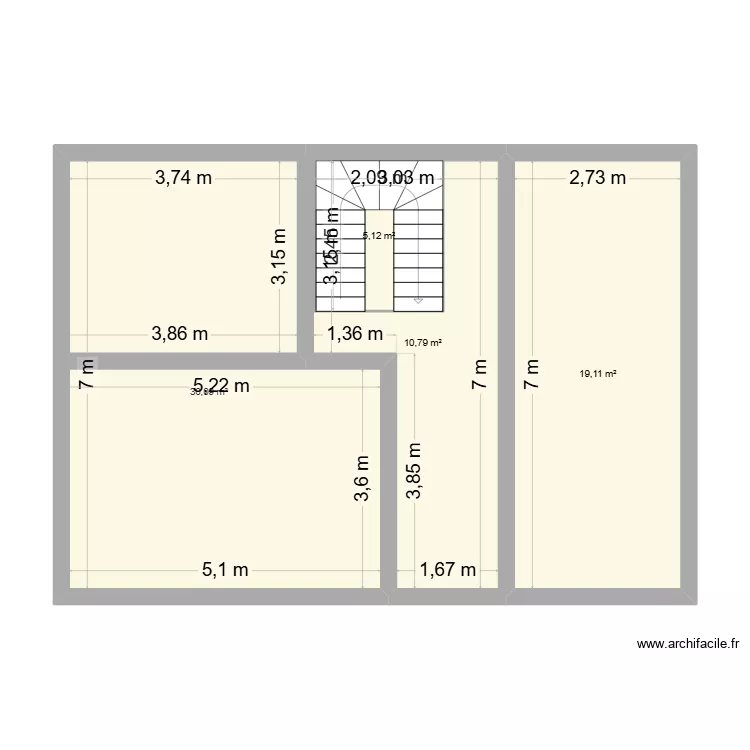 R-1 plan int&eacute;rieur. Plan de 16  et 205 m²