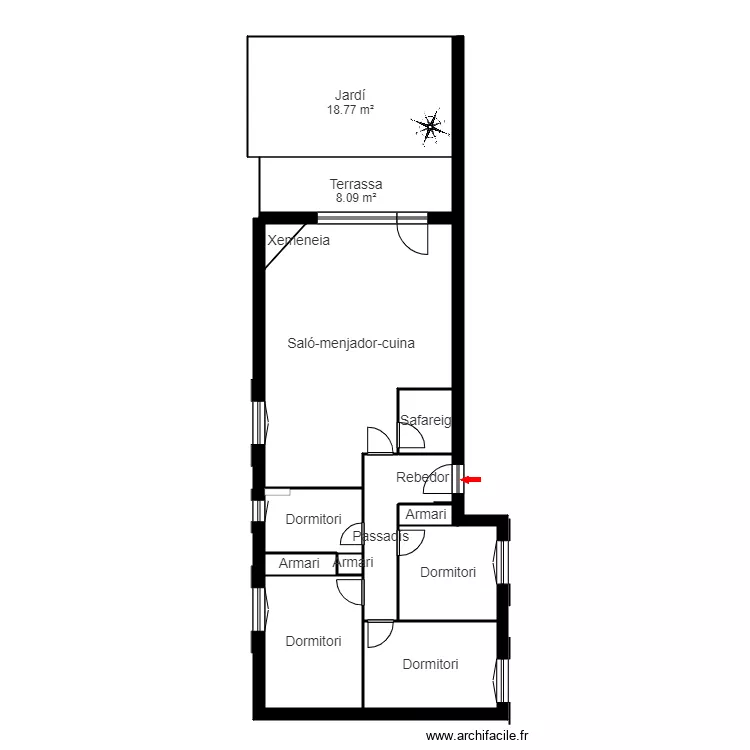 ED FLODOR BLOC B PB 1 ESCALA A CAN NOGUER. ESCALDES . Plan de 