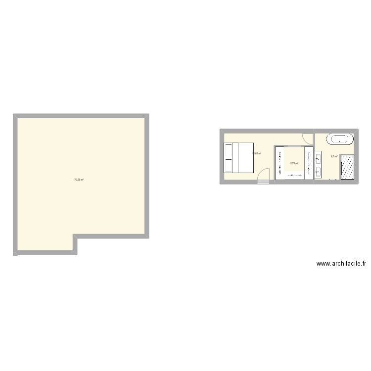 Plan Chambre P. Plan de 4 pièces et 97 m2