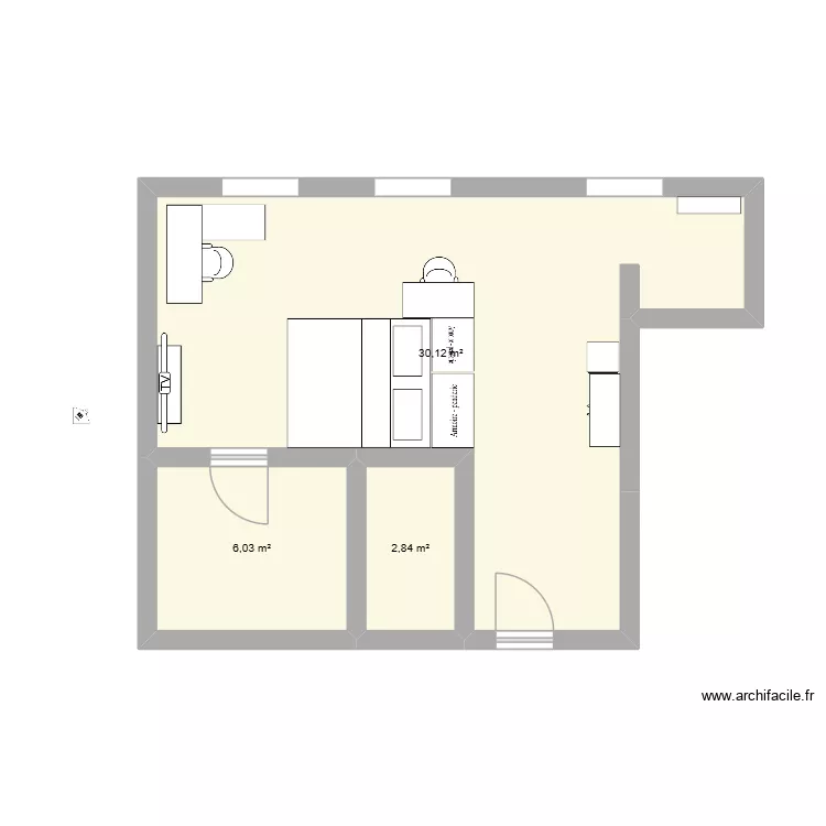 future appart. Plan de 3  et 39 m²