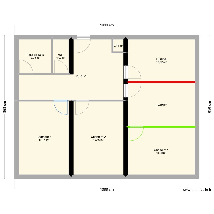 Montaigne 77m2. Plan de 0 pièce et 0 m2