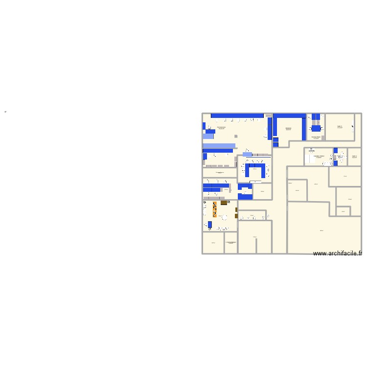 Espace réception option 1.1. Plan de 23 pièces et 749 m2