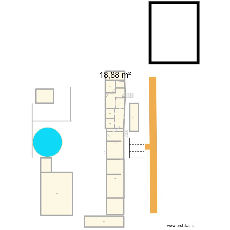 REHAB. Plan de 15 pièces et 555 m2