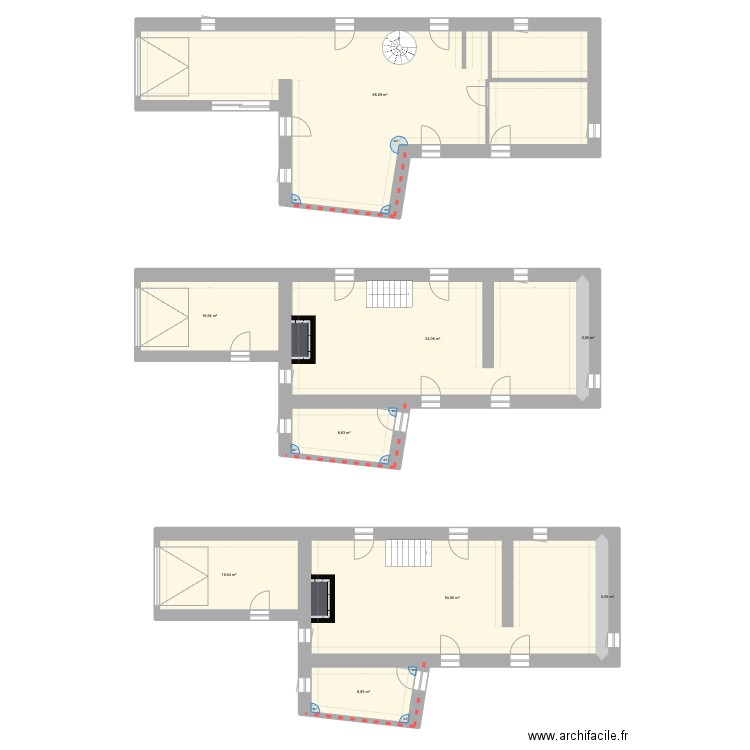 Nouveau plan. Plan de 9 pièces et 244 m2