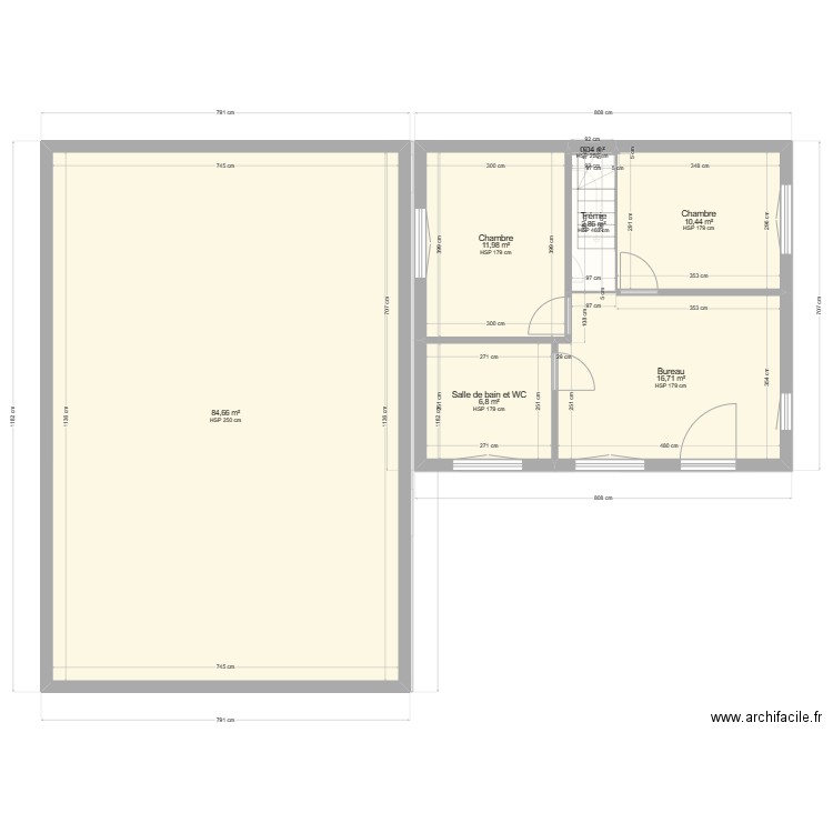 Projet. Plan de 11 pièces et 267 m2