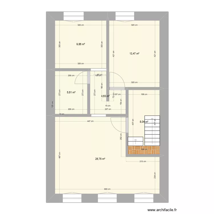 appart etage non meubl&eacute;. Plan de 