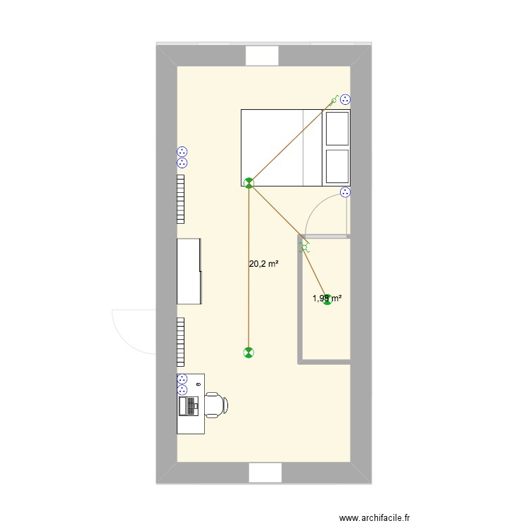 COMBLES DE MONTIGNY. Plan de 4 pièces et 50 m2