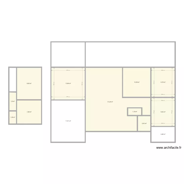GAVELLE VIERGE. Plan de 16 pièces et 165 m²