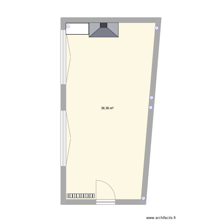 Plan Salon. Plan de 1 pièce et 36 m2